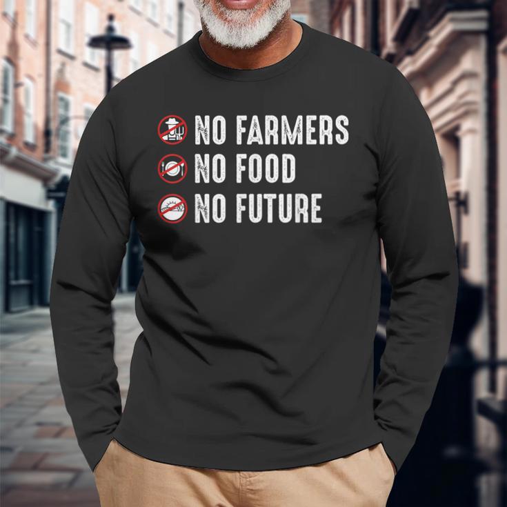 農場トラクター 農場農業 長袖Tシャツ 高齢者への贈り物