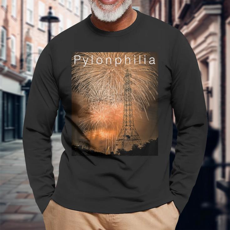 送電鉄塔 -Pylonphilia- 長袖Tシャツ 高齢者への贈り物