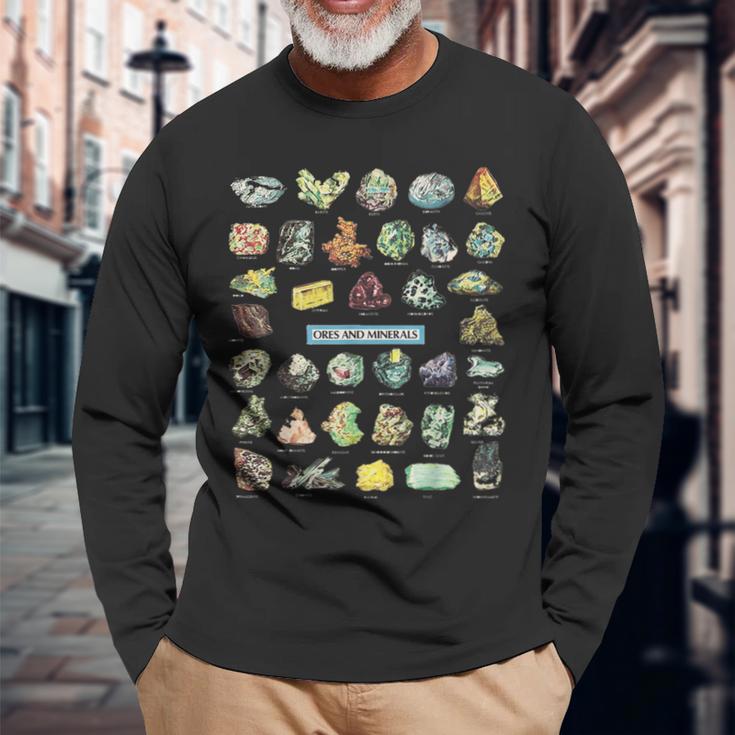 鉱石 鉱石 クリスタル シャツ 長袖Tシャツ 高齢者への贈り物