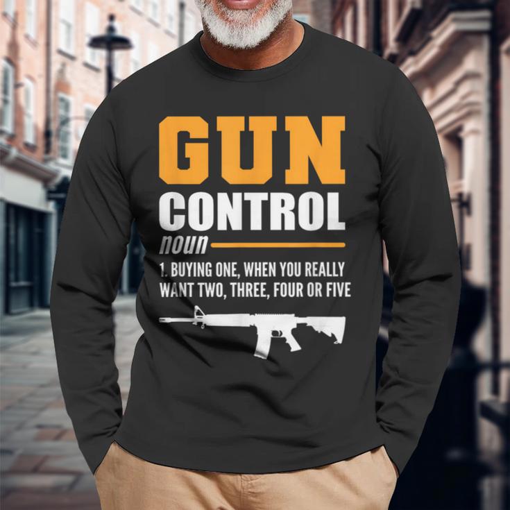銃規制定義保安官 長袖Tシャツ 高齢者への贈り物