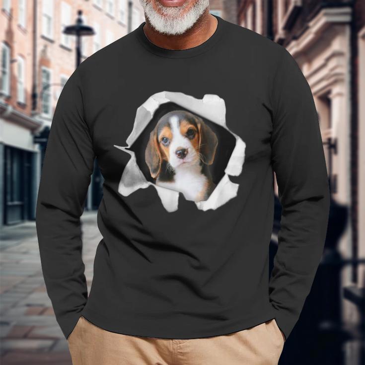 面白いtシャツ ビーグル 犬 イヌ わんこ メンズ 犬好き グッズ かわいい おもしろ 面白い 服 ネタ 長袖Tシャツ 高齢者への贈り物