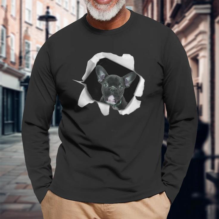 面白いtシャツ フレンチブルドッグ 犬 イヌ わんこ メンズ 犬好き グッズ かわいい 面白い 服 ネタ 長袖Tシャツ 高齢者への贈り物