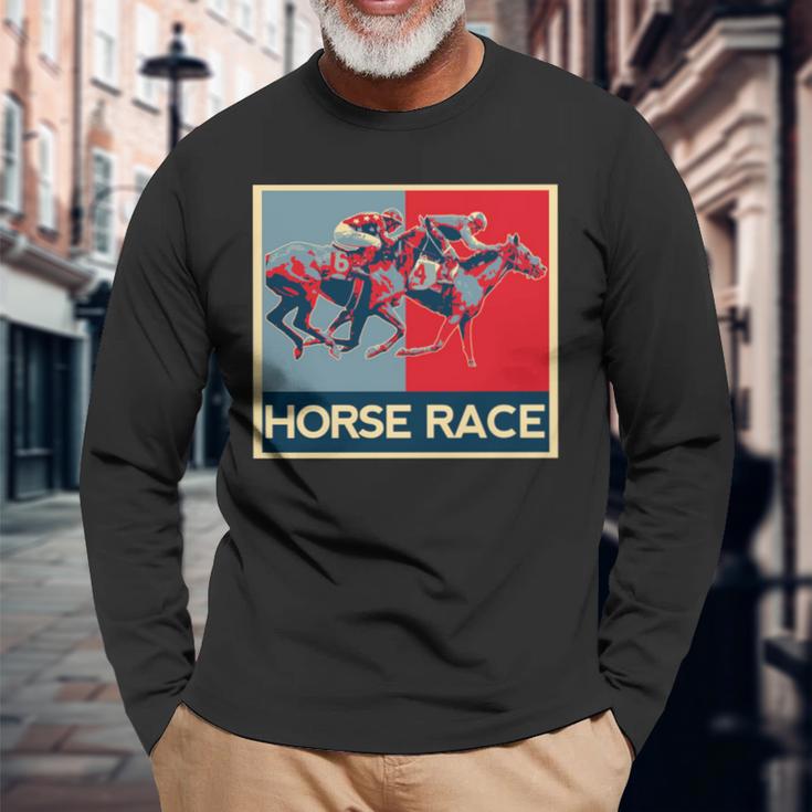 面白いtシャツ 馬tシャツ 競馬 馬 レース 乗馬 ジョッキー メンズ おもしろ 面白い グッズ ネタ 男性用 レトロ 長袖tシャツ 長袖Tシャツ 高齢者への贈り物