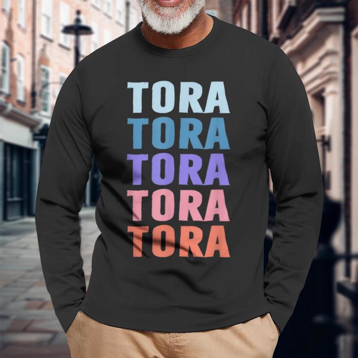 面白いギフトネーム Tora 名前入り 長袖Tシャツ 高齢者への贈り物