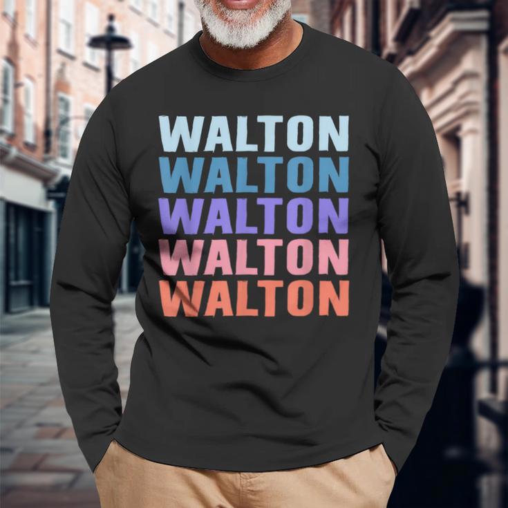 面白いギフト名 Walton 名前入り 長袖Tシャツ 高齢者への贈り物