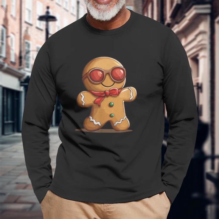 面白いサングラス ジンジャーブレッドマン ビスケット愛好家のための服 長袖Tシャツ 高齢者への贈り物