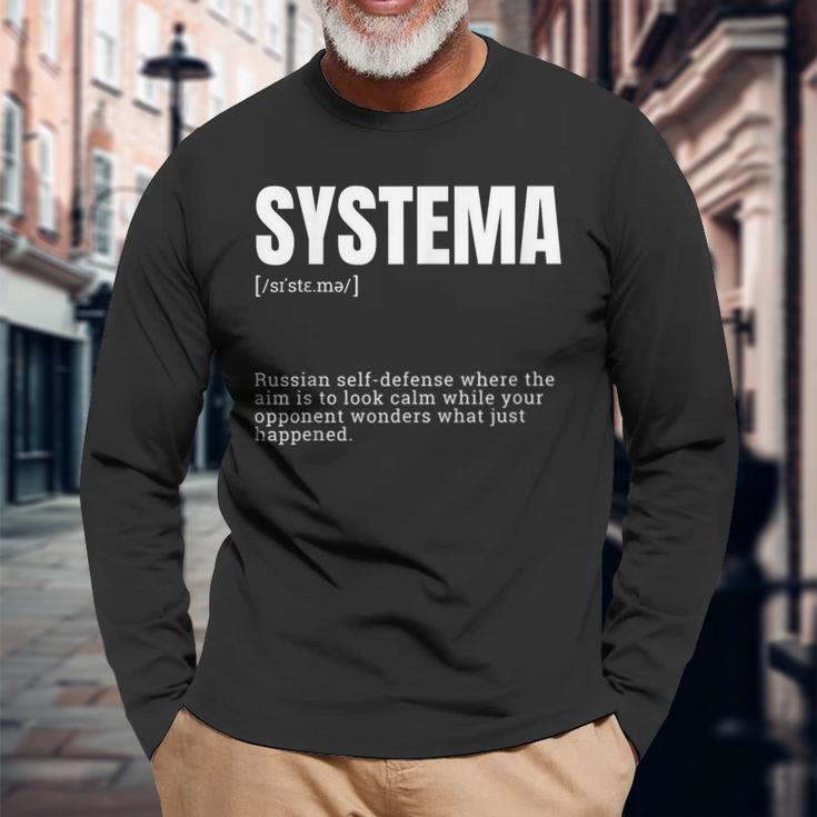 面白いシステマ格闘技愛好家の定義 長袖Tシャツ 高齢者への贈り物