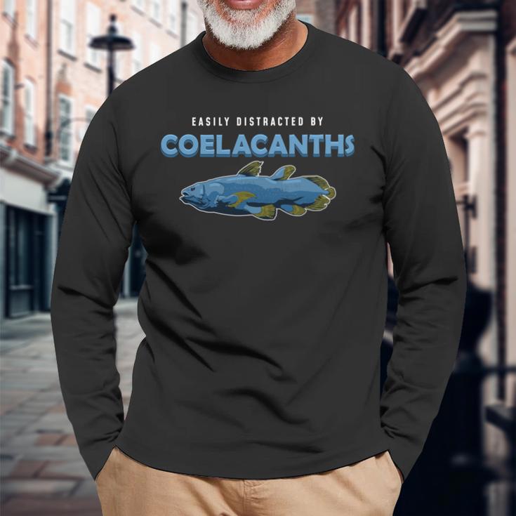 面白いシーラカンスス 魚愛好家 古典学者 長袖tシャツ 長袖Tシャツ 高齢者への贈り物