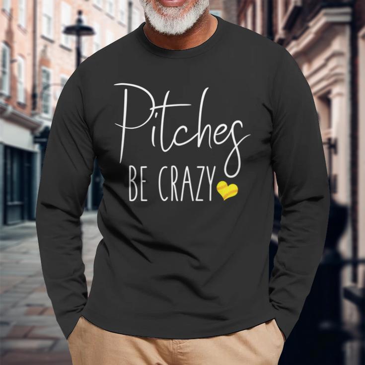 面白いソフトボールピッチングホームランピッチングbe Crazy 長袖tシャツ 長袖Tシャツ 高齢者への贈り物
