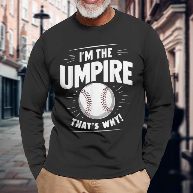 面白い野球審判シャツ メンズ I Am The Umpire 長袖Tシャツ 高齢者への贈り物