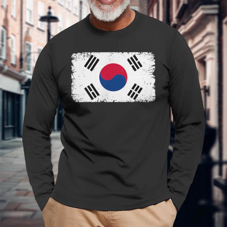 韓国軍 裏面 韓国国旗 長袖Tシャツ 高齢者への贈り物