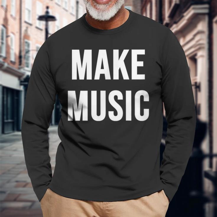 音楽を作る 長袖Tシャツ 高齢者への贈り物