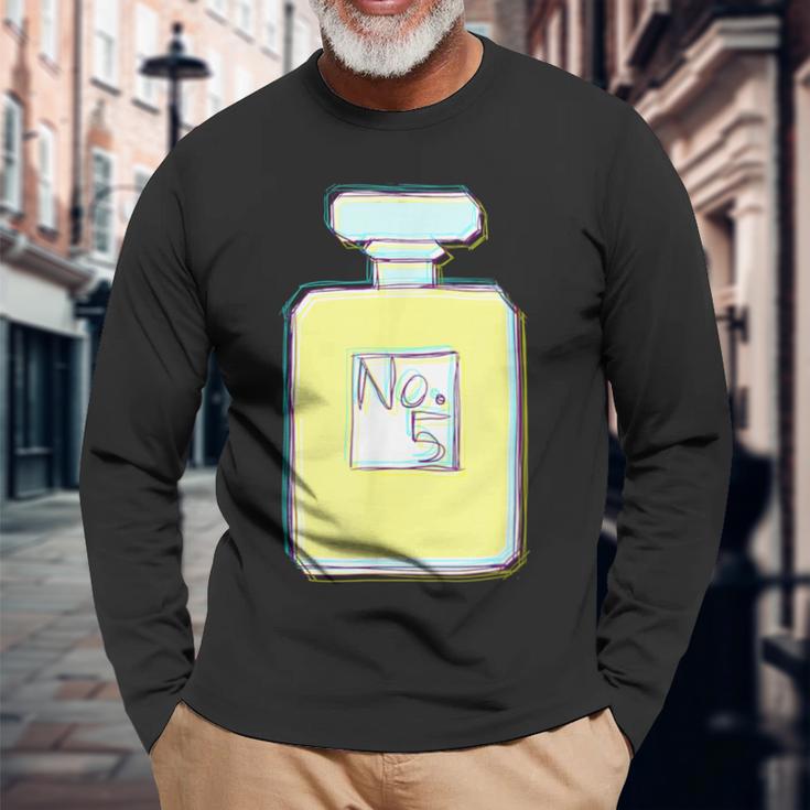 香水 ビン 瓶 No5 パフューム 現代アート おしゃれ かわいい デザイン 長袖Tシャツ 高齢者への贈り物