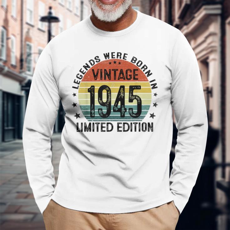 79歳ギフトtシャツ 1945年のベスト・オブ・レジェンド 1945年に誕生 長袖Tシャツ 高齢者への贈り物