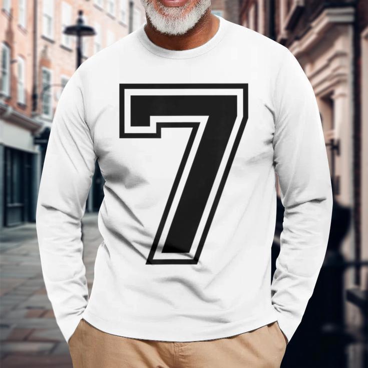 7歳の誕生日おめでとうのツインデーのためのナンバー7ジャージ。 長袖Tシャツ 高齢者への贈り物