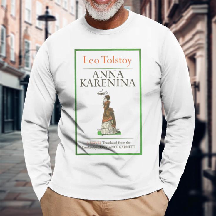 Anna Karenina Leo Tolstoy ヴィンテージブックカバー 長袖Tシャツ 高齢者への贈り物