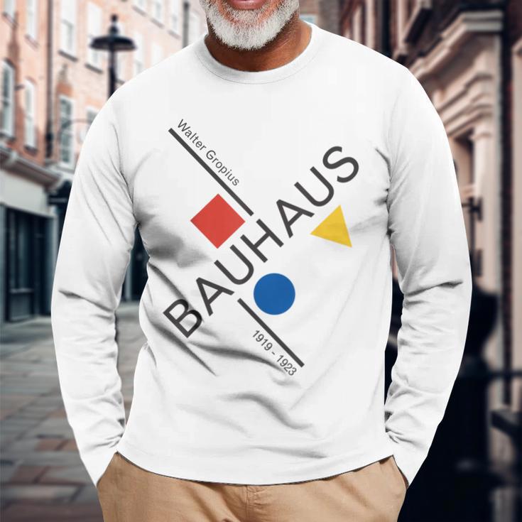 Bauhausムーブメントtシャツ、1923年建築作品。 長袖Tシャツ 高齢者への贈り物