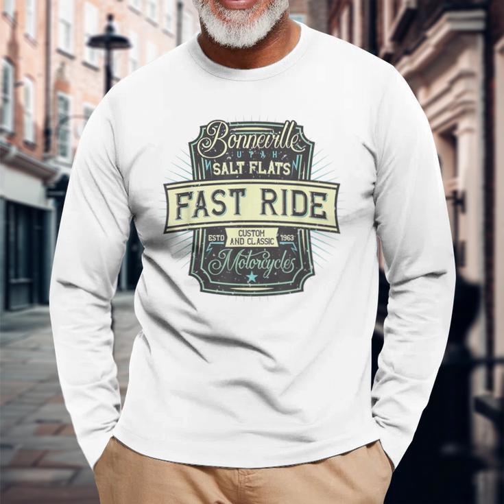 Bonnevillealt フラットオートバイウェア 長袖Tシャツ 高齢者への贈り物