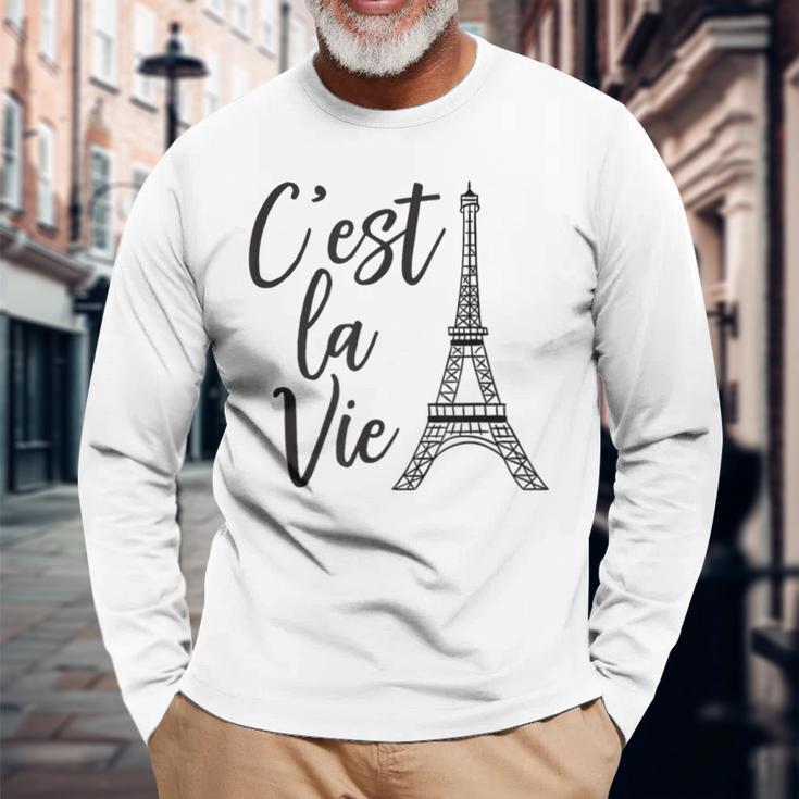 C'est Laie シャツ フレンチギフト パリ フランス エッフェル柄 長袖Tシャツ 高齢者への贈り物