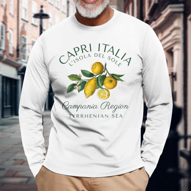 Capri Italia レモン 旅行 カンパニア ティレニア海 イタリア 長袖Tシャツ 高齢者への贈り物