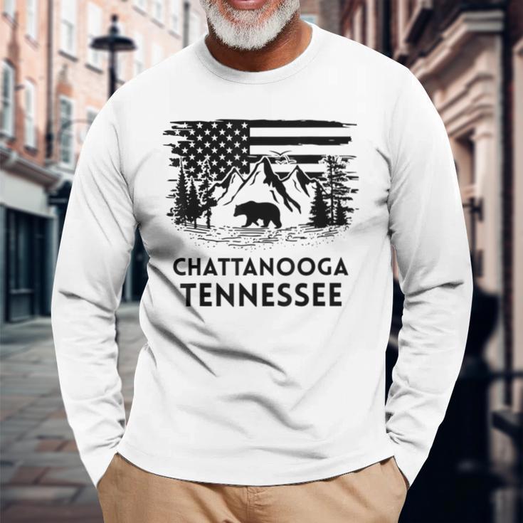 Chattanooga テネシーベア アメリカ国旗 南部 長袖Tシャツ 高齢者への贈り物