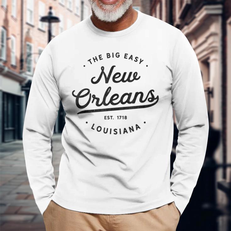 Classic Retrointage New Orleans Louisiana Usa Big Easy 長袖Tシャツ 高齢者への贈り物
