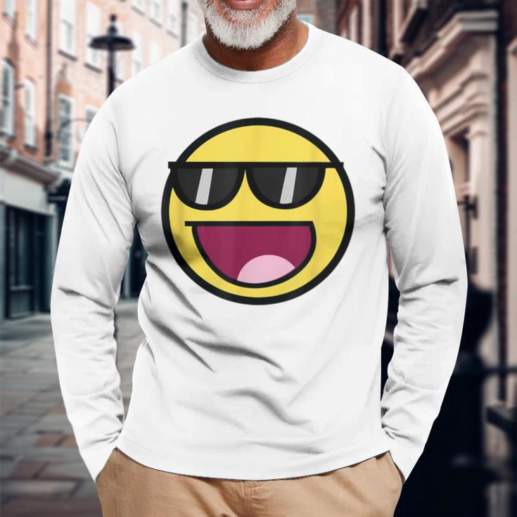 Cool Epic Face サングラス グラフィック シェード ファニー ミーム 長袖Tシャツ 高齢者への贈り物