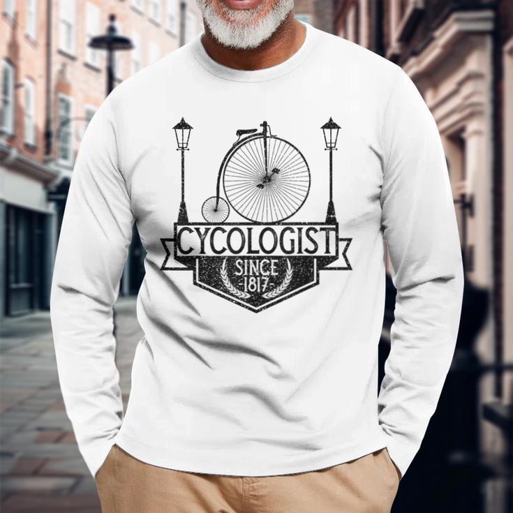 Cycologist Gentleman ビンテージ 自転車 ペニー ファージング 1817 長袖Tシャツ 高齢者への贈り物