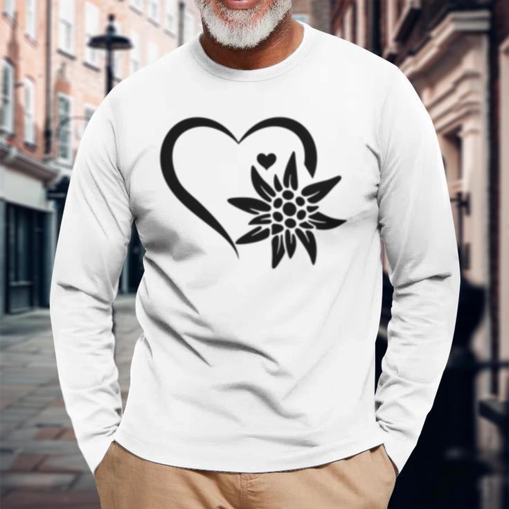 Edelweiss フラワーマウンテン Edelweiß フラワーハート Edelweiß 長袖tシャツ 長袖Tシャツ 高齢者への贈り物