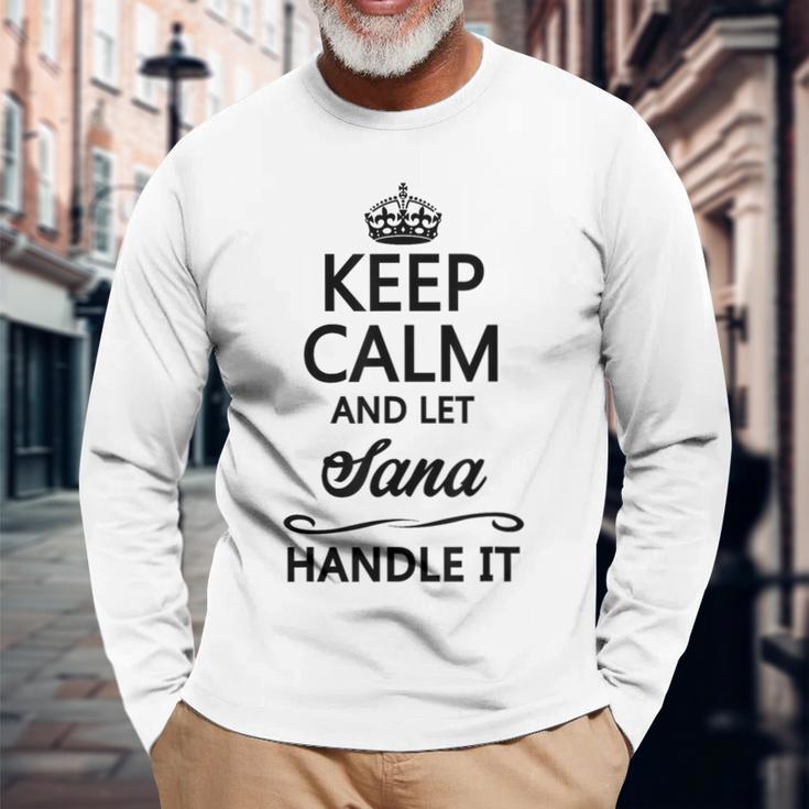 Keep Calm And Letana Handle It 面白い名前ギフト 長袖Tシャツ 高齢者への贈り物