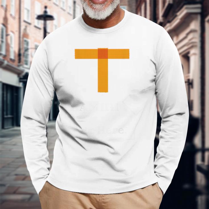 Kenko ひとことシリーズ「バミリ Bamiri Is Here 」［Orange］［背面デザイン］ 長袖Tシャツ 高齢者への贈り物