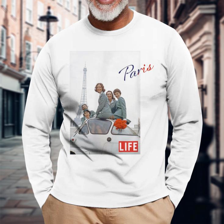 Life Picture Collection トラベル（９） エッフェル塔 ／ フランス ／ パリ 長袖Tシャツ 高齢者への贈り物