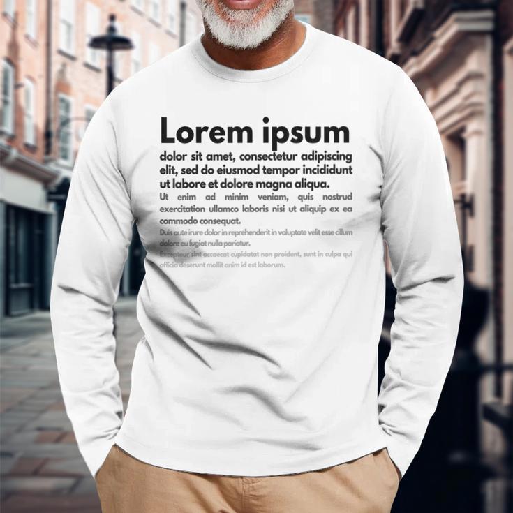 Lorem Ipsum 長袖Tシャツ 高齢者への贈り物