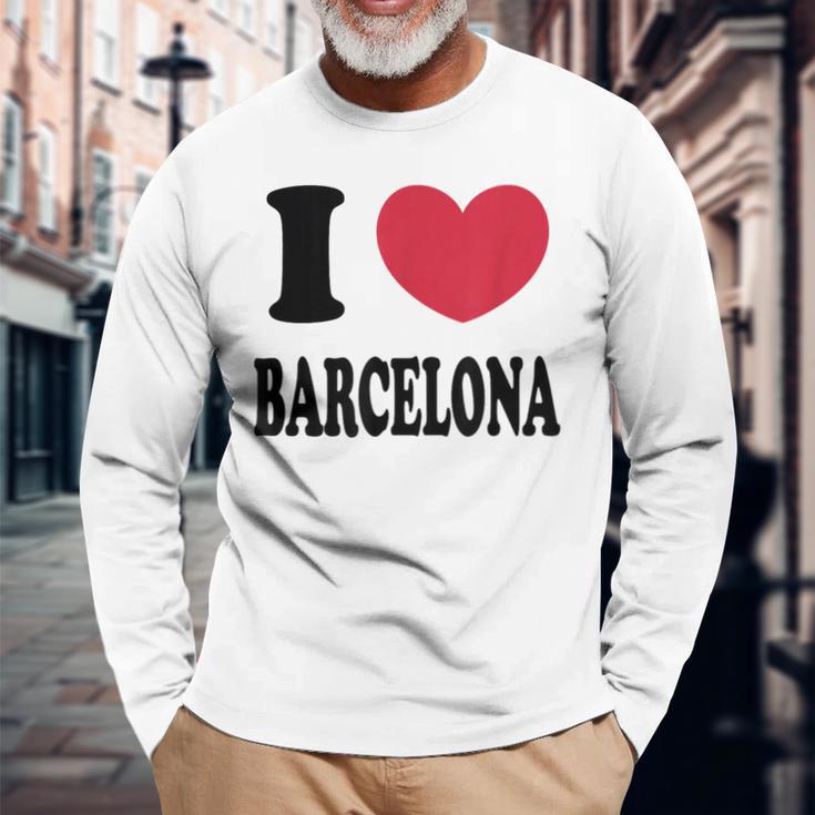 I Love Barcelona バルセロナが大好き 長袖Tシャツ 高齢者への贈り物