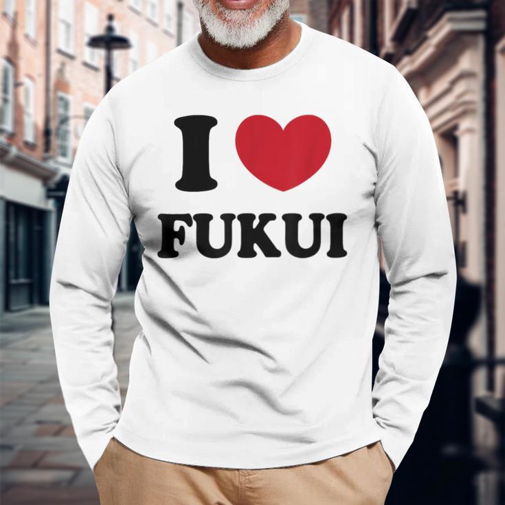 I Love Fukui 福井が大好き 長袖Tシャツ 高齢者への贈り物