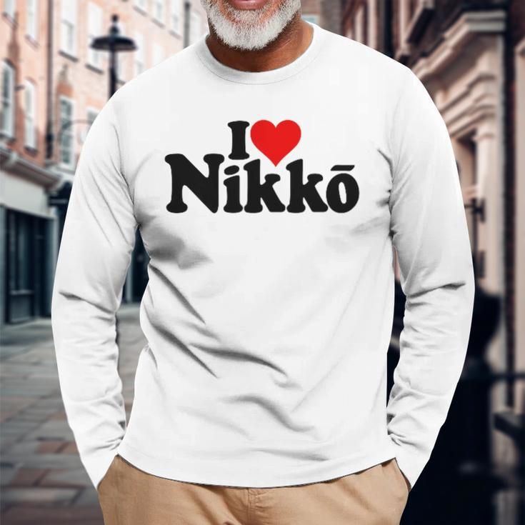 I Love Heart Nikko Japan 栃木県 長袖Tシャツ 高齢者への贈り物