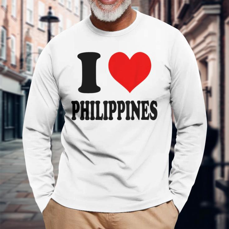 I Love Philippines フィリピン 長袖Tシャツ 高齢者への贈り物
