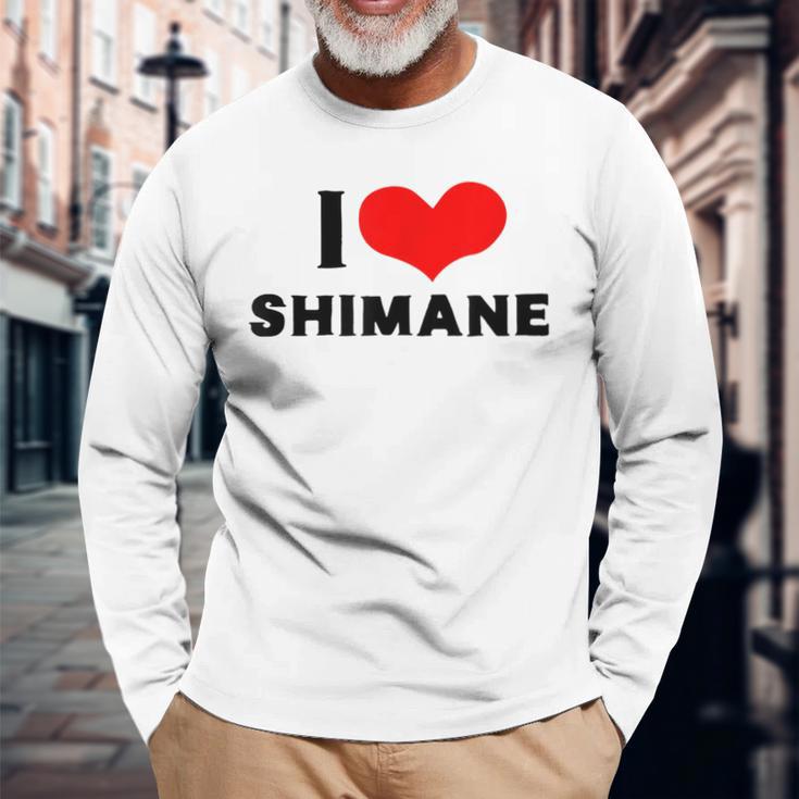 I Lovehimane 愛 ハート 島根 島根県 日本 お土産 かわいい おしゃれ 長袖Tシャツ 高齢者への贈り物