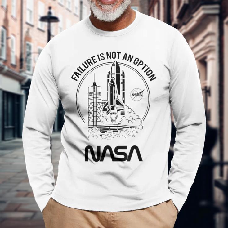 Nasa の失敗は許されない スペース シャトル 長袖Tシャツ 高齢者への贈り物
