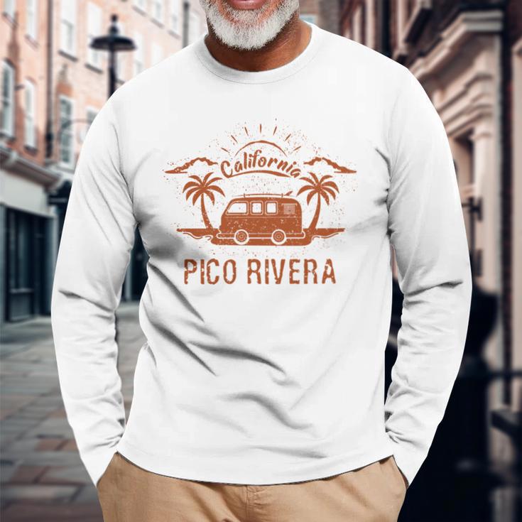 Pico Rivera Ca カリフォルニア レトロ ビンテージ サーフィン ビーチ 長袖tシャツ 長袖Tシャツ 高齢者への贈り物