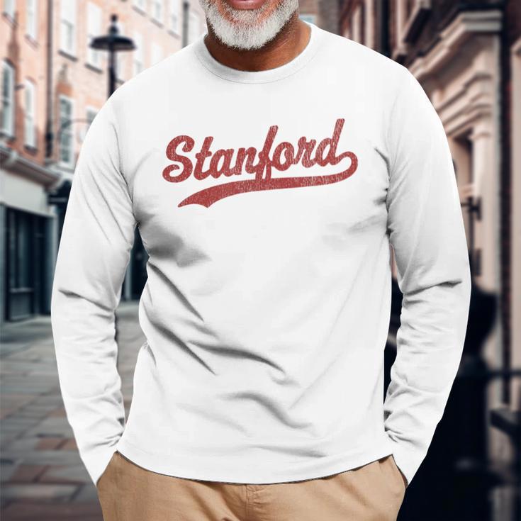 Stanford California Ca ビンテージスポーツグラフィック 長袖Tシャツ 高齢者への贈り物