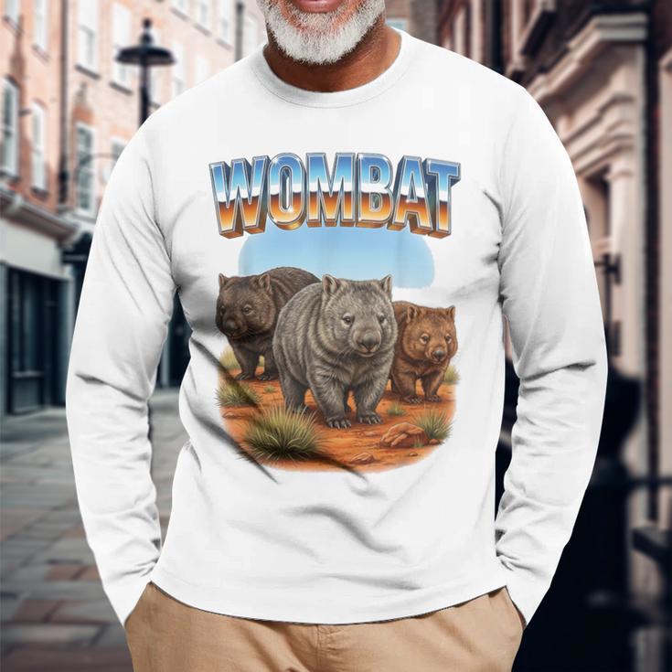 Wombat ヴィンテージ 70年代 90年代 レトロ ウォンバット 動物愛好家 ウォンバット 長袖Tシャツ 高齢者への贈り物