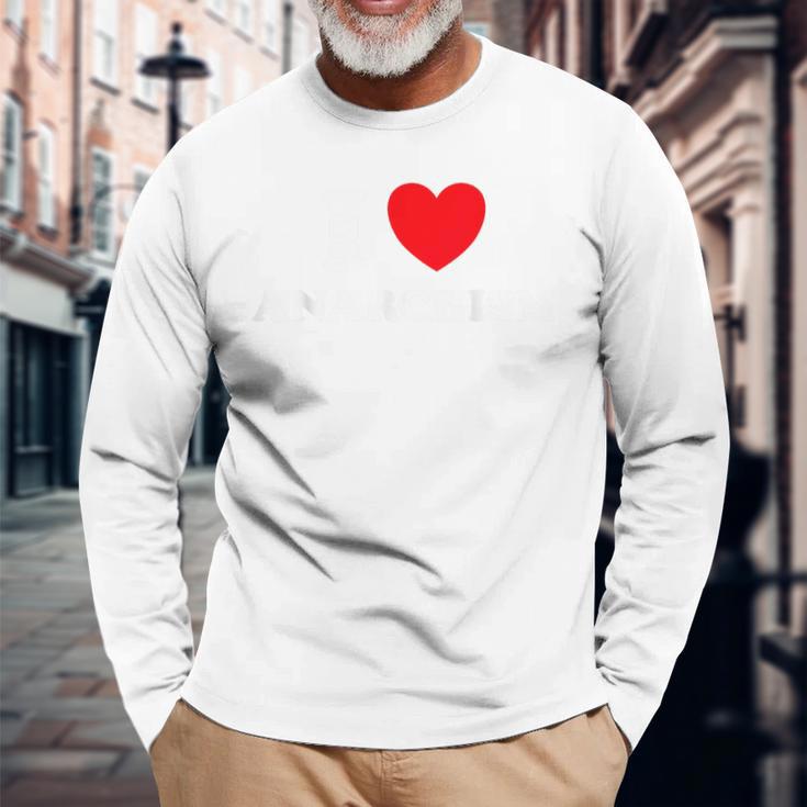 アイ・ラブ・アナキズム-アナーキー・アナーキスト・ファニー・アノック・パンク・リバティ 長袖Tシャツ 高齢者への贈り物
