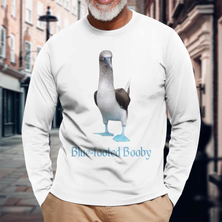 アオアシカツオドリの品種鳥類学 長袖Tシャツ 高齢者への贈り物