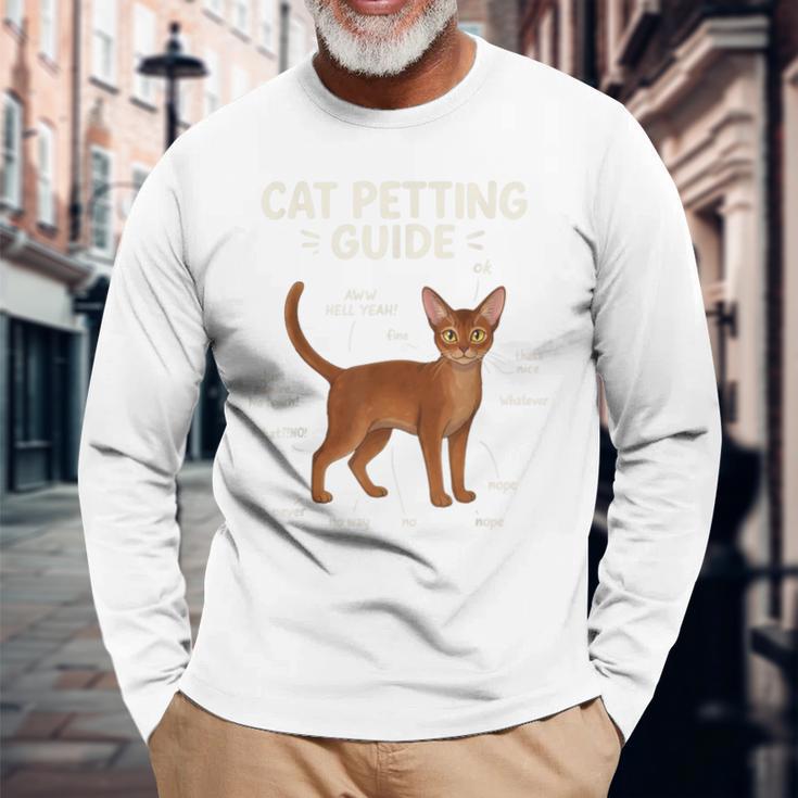 アビシニアン猫ふれあいガイド 面白い猫好き 長袖Tシャツ 高齢者への贈り物
