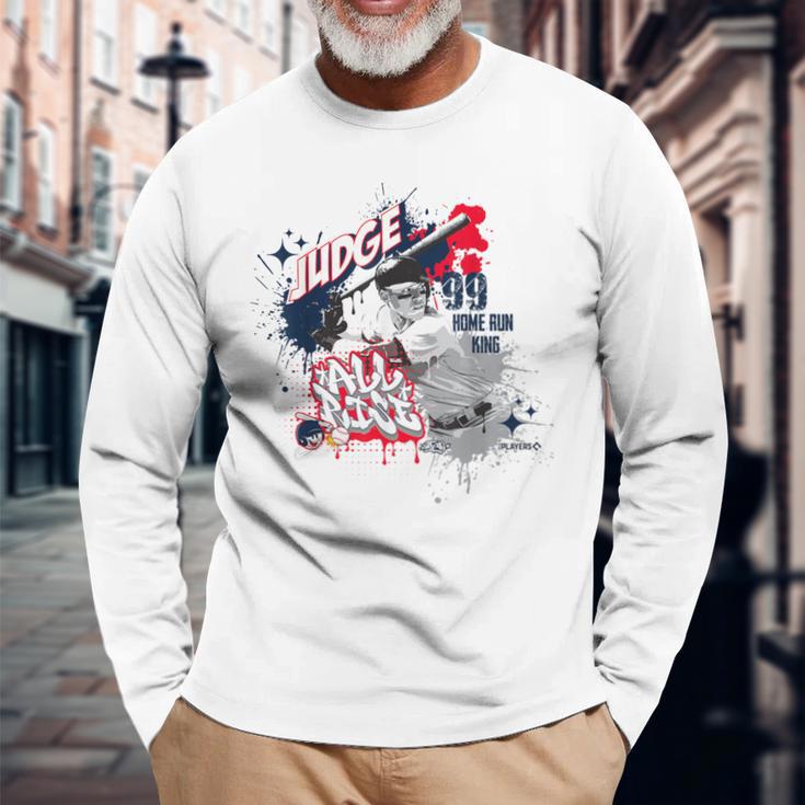 アーロン・ジャッジ・ニューヨーク・ベースボール・スケット・ワン×Mlb選手 長袖Tシャツ 高齢者への贈り物