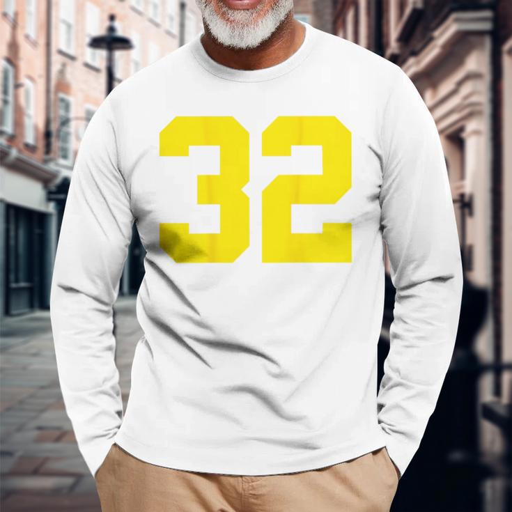 イエローナンバー32 背面 スポーツチーム ジャージ番号 長袖Tシャツ 高齢者への贈り物