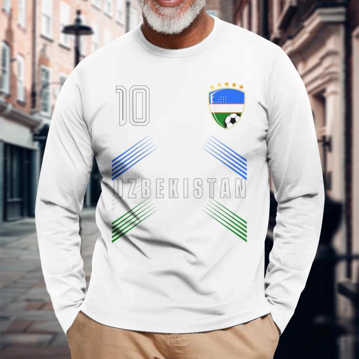 ウズベキスタン国旗 ウズベキスタン プライド愛好家 長袖Tシャツ 高齢者への贈り物