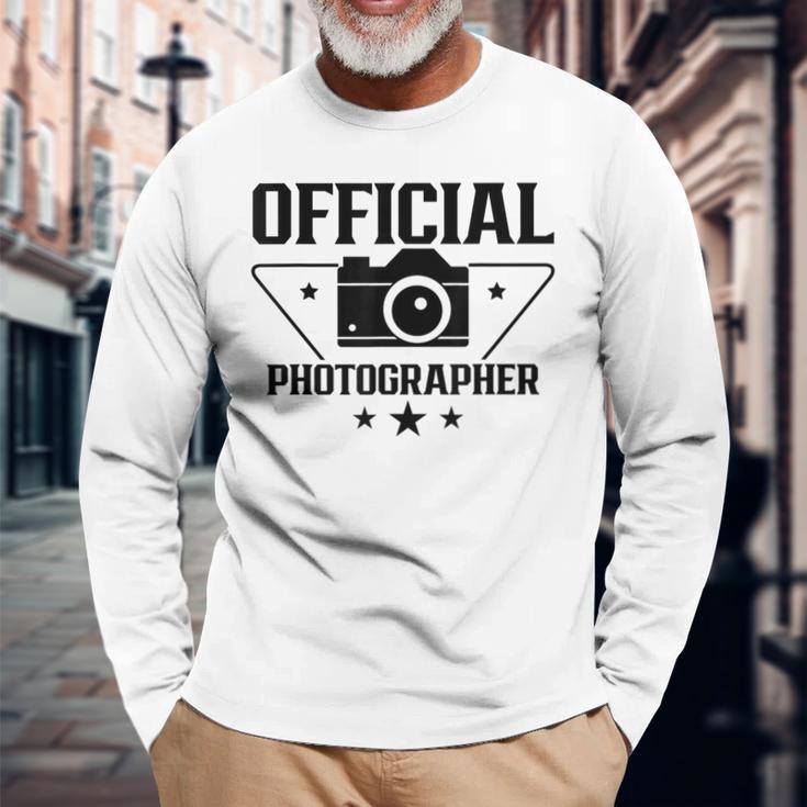 オフィシャル カメラマン 写真 カメラマン カメラ ジョブ 長袖Tシャツ 高齢者への贈り物