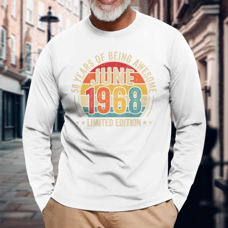 オンバック 1968年6月から素晴らしいヴィンテージレトロ58歳の誕生日 長袖Tシャツ 高齢者への贈り物
